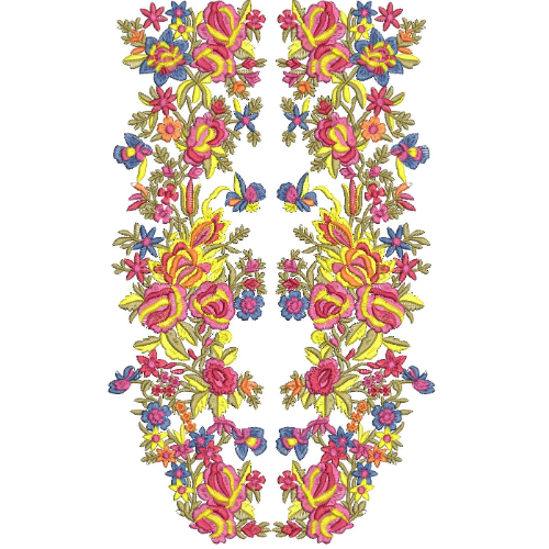 Neck Flower Embroidery Design