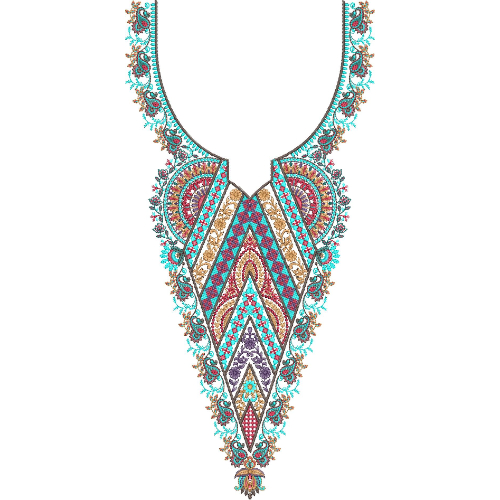 Neck Flower Embroidery Design