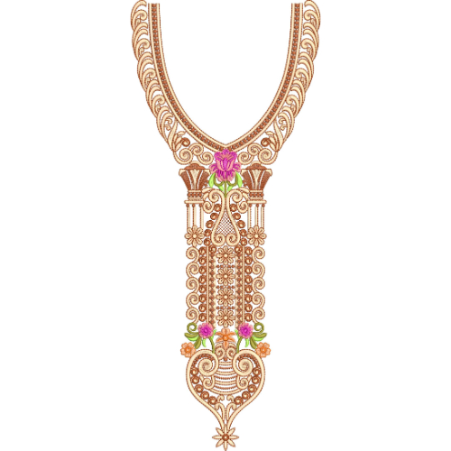 Neck Flower Embroidery Design