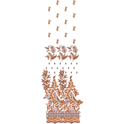 Flower Border Daman Embroidery Design