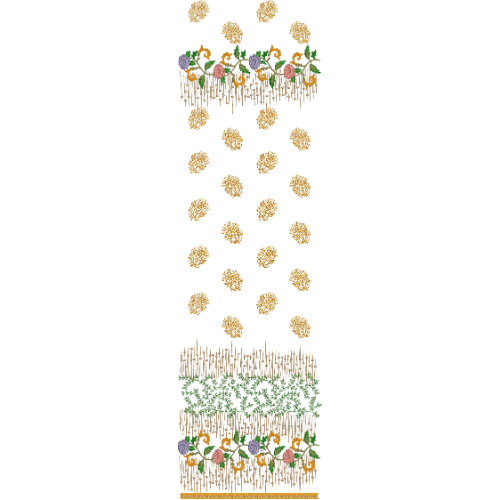 Flower Border Daman Embroidery Design