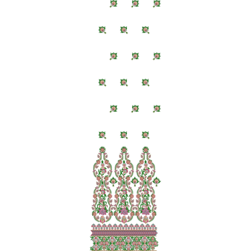 Flower Border Daman Embroidery Design