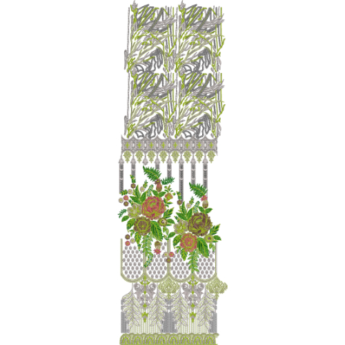 Simple Border Daman Embroidery Design