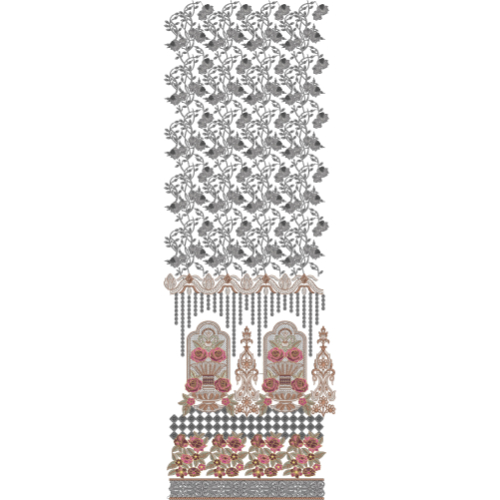 Flower Border Daman Embroidery Design