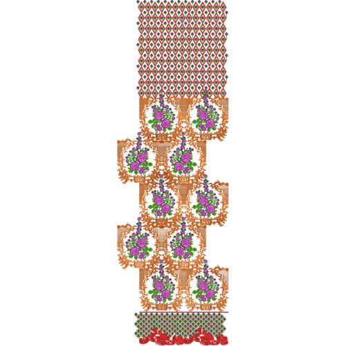 Simple Border Daman Embroidery Design