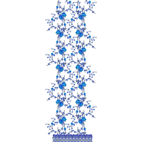 Flower Border Daman Embroidery Design