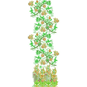 Flower Border Daman Embroidery Design