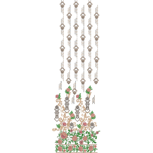 Flower Border Daman Embroidery Design