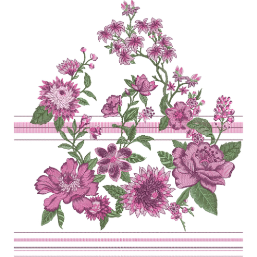 Flower Corner Embroidery Design