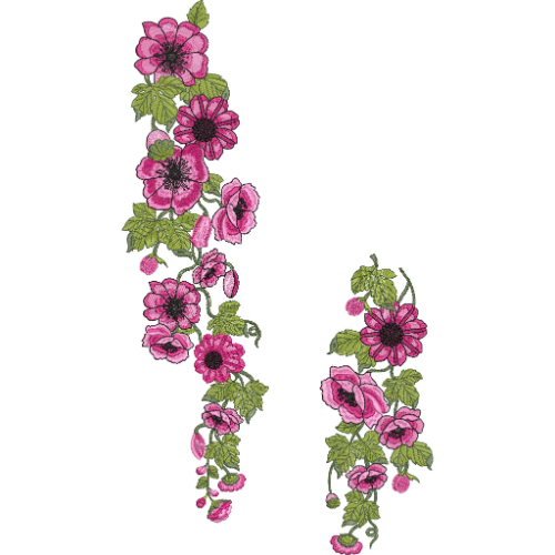 Motive Flower Embroidery Design