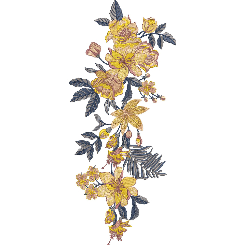 Delicate Flower Embroidery Design