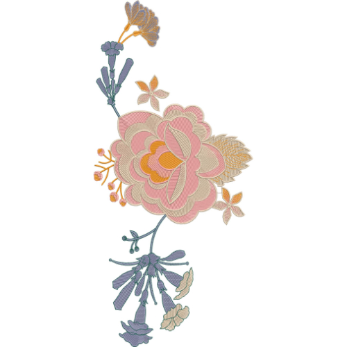 Motive Flower Embroidery Design