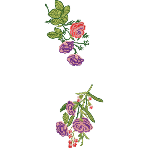 Flower Corner Embroidery Design