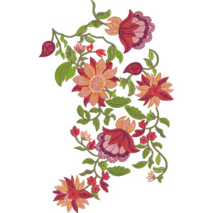 Flower Corner Embroidery Design