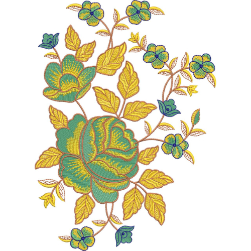 Flower Kurta Embroidery Design