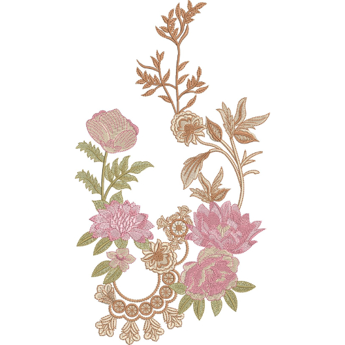 Motive Flower Embroidery Design
