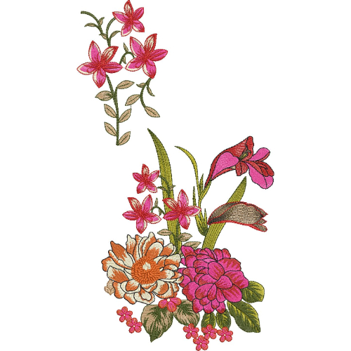 Flower Corner Embroidery Design