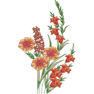 Motive Flower Embroidery Design