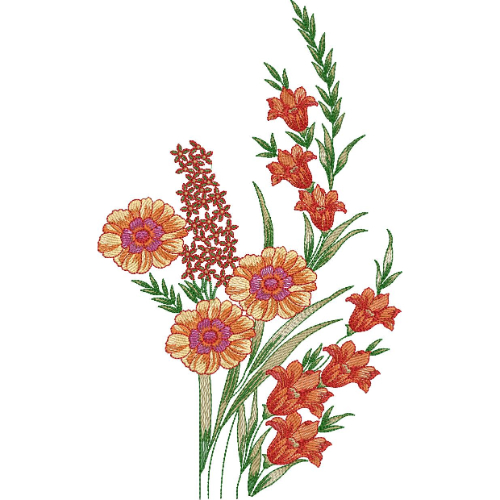 Motive Flower Embroidery Design