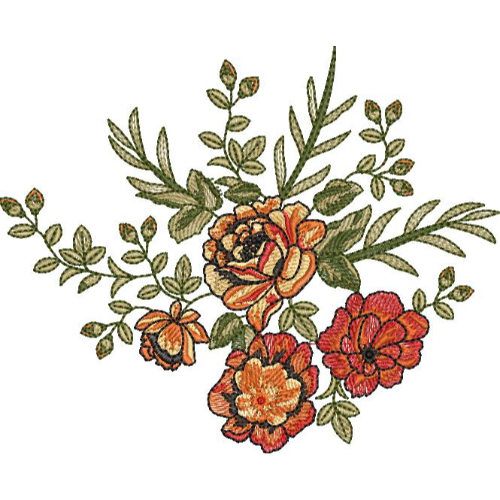 Motive Flower Embroidery Design