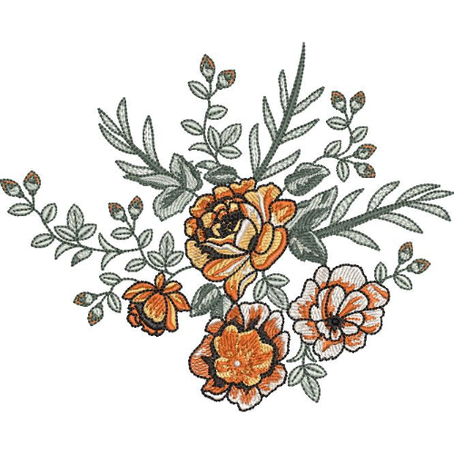Flower Corner Embroidery Design