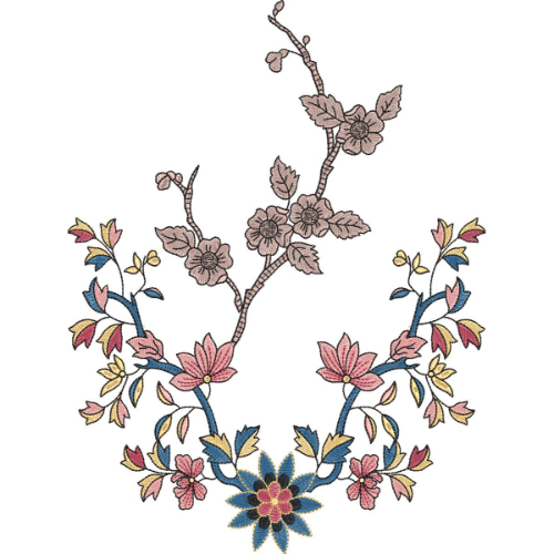 Flower Kurta Embroidery Design