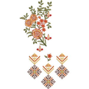 Motive Flower Embroidery Design