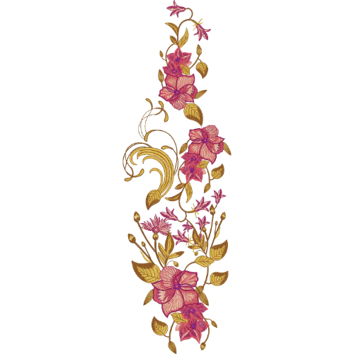 Flower Corner Embroidery Design