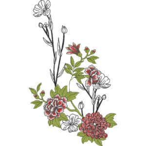 Motive Flower Embroidery Design