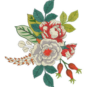 Motive Flower Embroidery Design