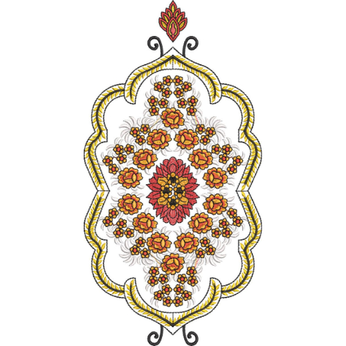Motive Flower Embroidery Design
