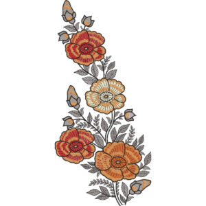 Flower Corner Embroidery Design