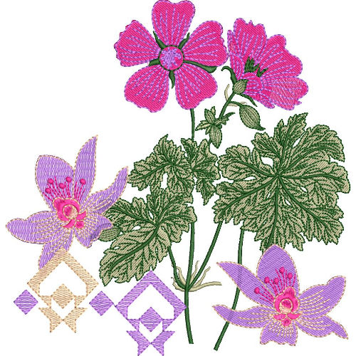 Flower Corner Embroidery Design