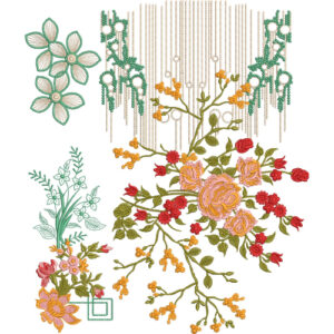 Motive Flower Embroidery Design