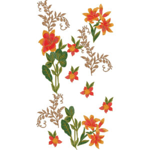 Flower Corner Embroidery Design