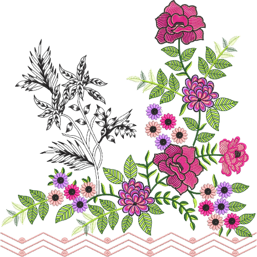 Simple Flower Embroidery Design
