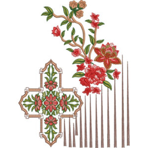 Motive Flower Embroidery Design