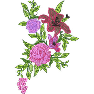 Flower Corner Embroidery Design