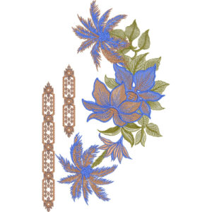 Flower Corner Embroidery Design