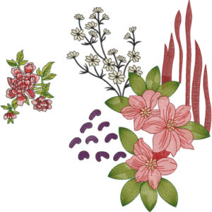Flower Corner Embroidery Design