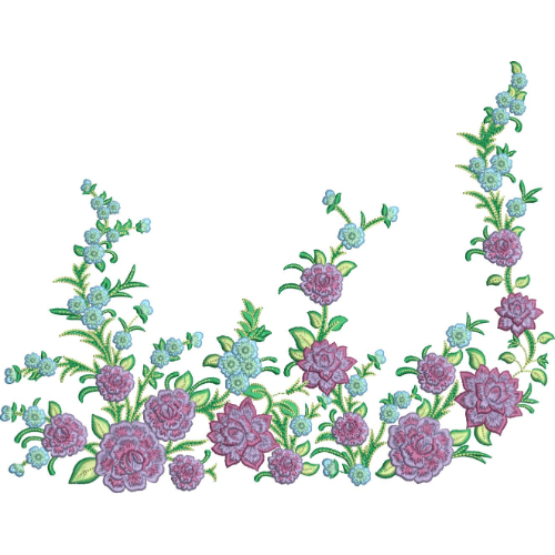 Motive Flower Embroidery Design