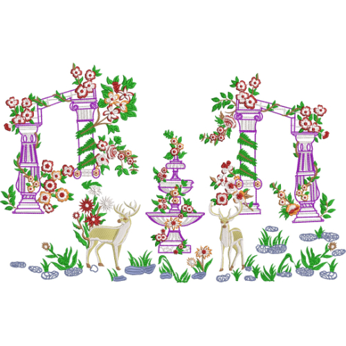 Flower Corner Embroidery Design