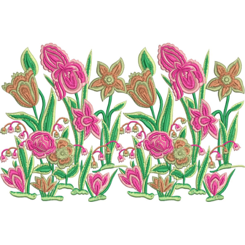 Flower Corner Embroidery Design