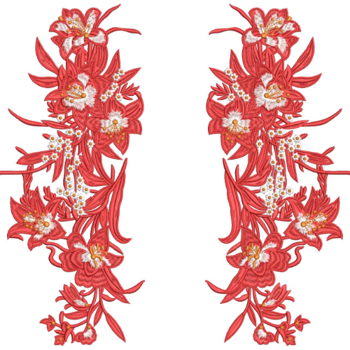 Motive Flower Embroidery Design