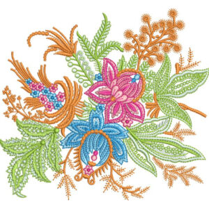 Flower Corner Embroidery Design