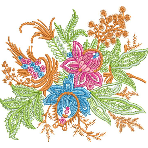 Flower Corner Embroidery Design