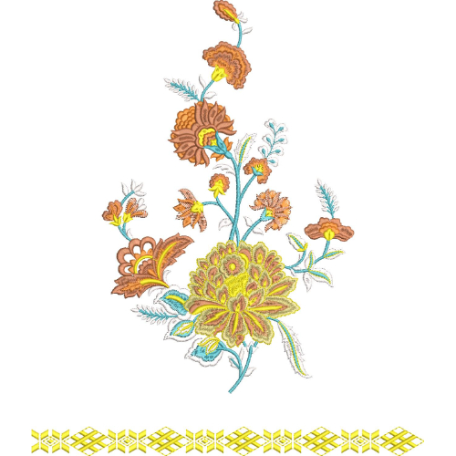Motive Flower Embroidery Design