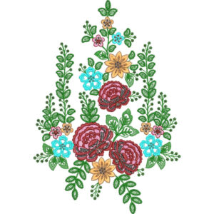 Flower Corner Embroidery Design