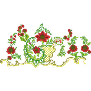 Flower Corner Embroidery Design