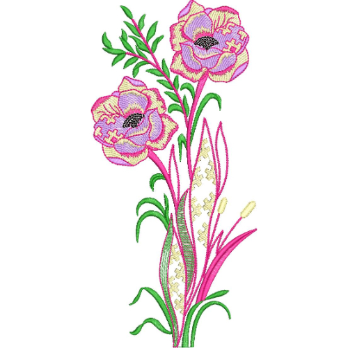 Motive Flower Embroidery Design